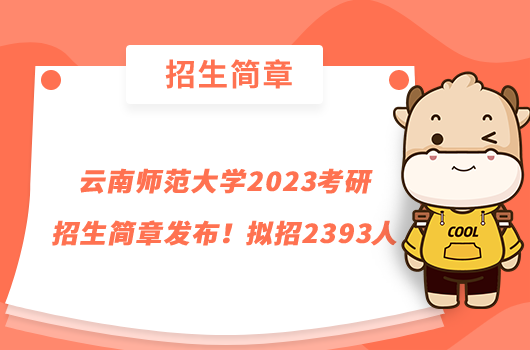 云南師范大學(xué)2023考研招生簡(jiǎn)章發(fā)布！擬招2393人