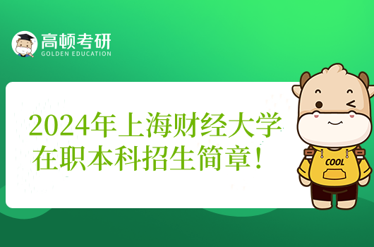快來了解！2024年上海財(cái)經(jīng)大學(xué)在職本科招生簡章！
